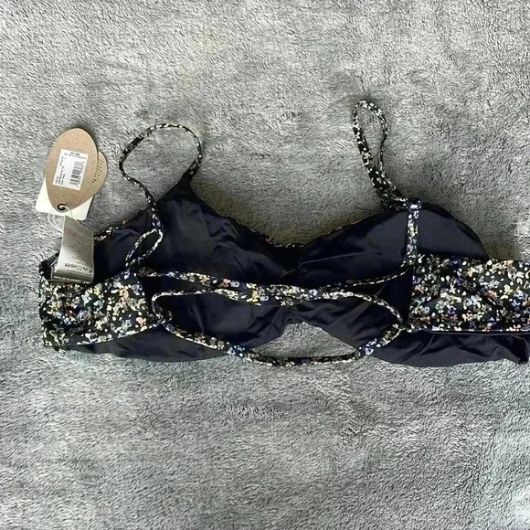 Prana Jess Reversible Bikini Top in Black/Floral - Size XL NWT - Picture 5 of 8